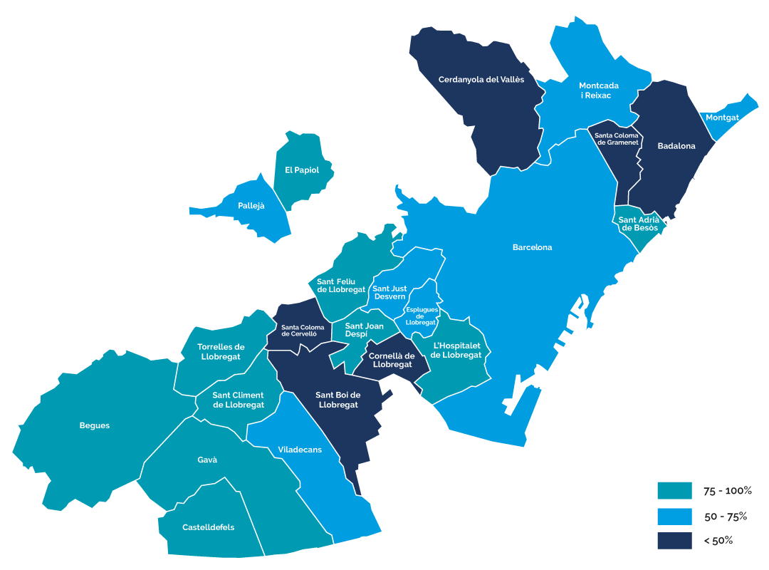 Mapa de municipios con telelectura